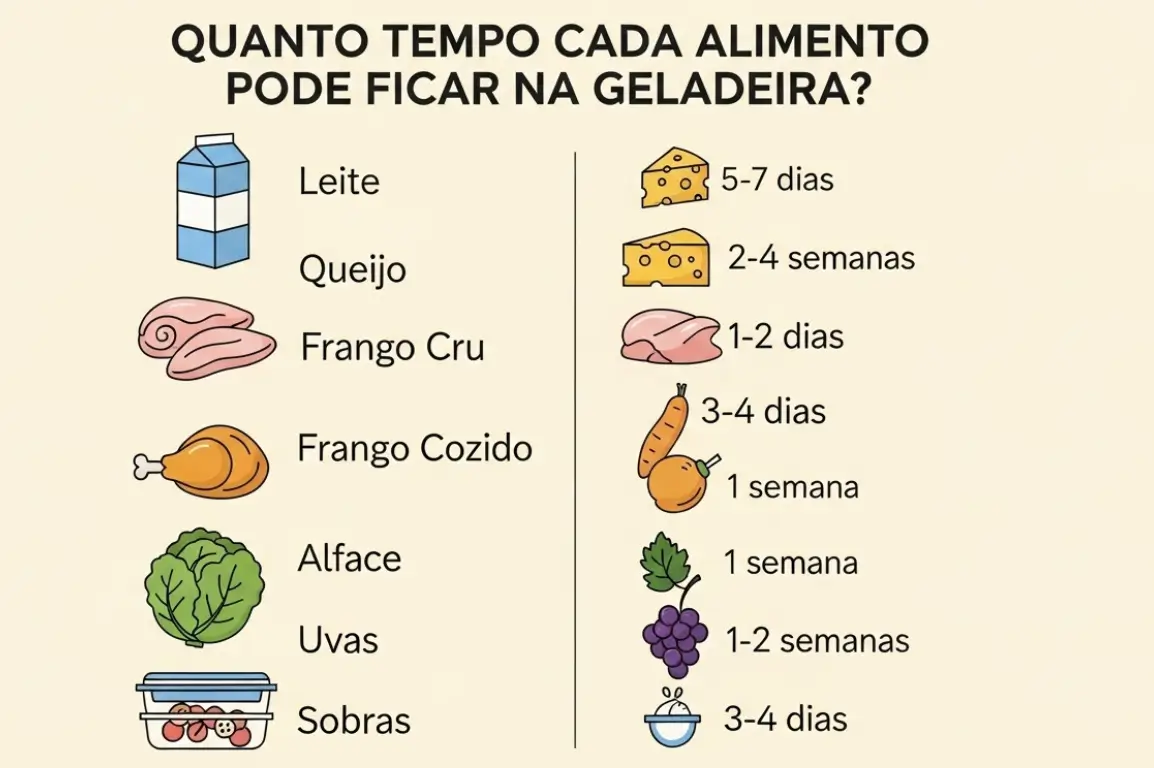 Quanto Tempo Cada Alimento Pode Ficar na Geladeira