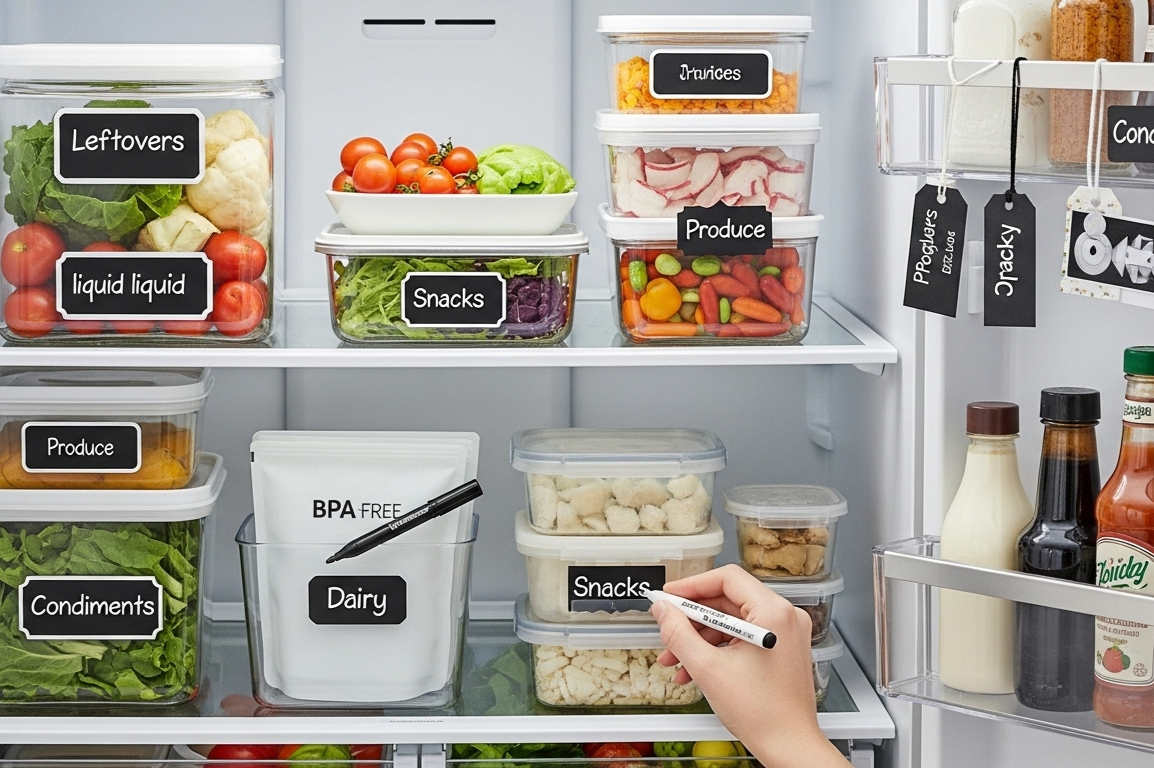 Como usar etiquetas reutilizáveis para organizar a geladeira