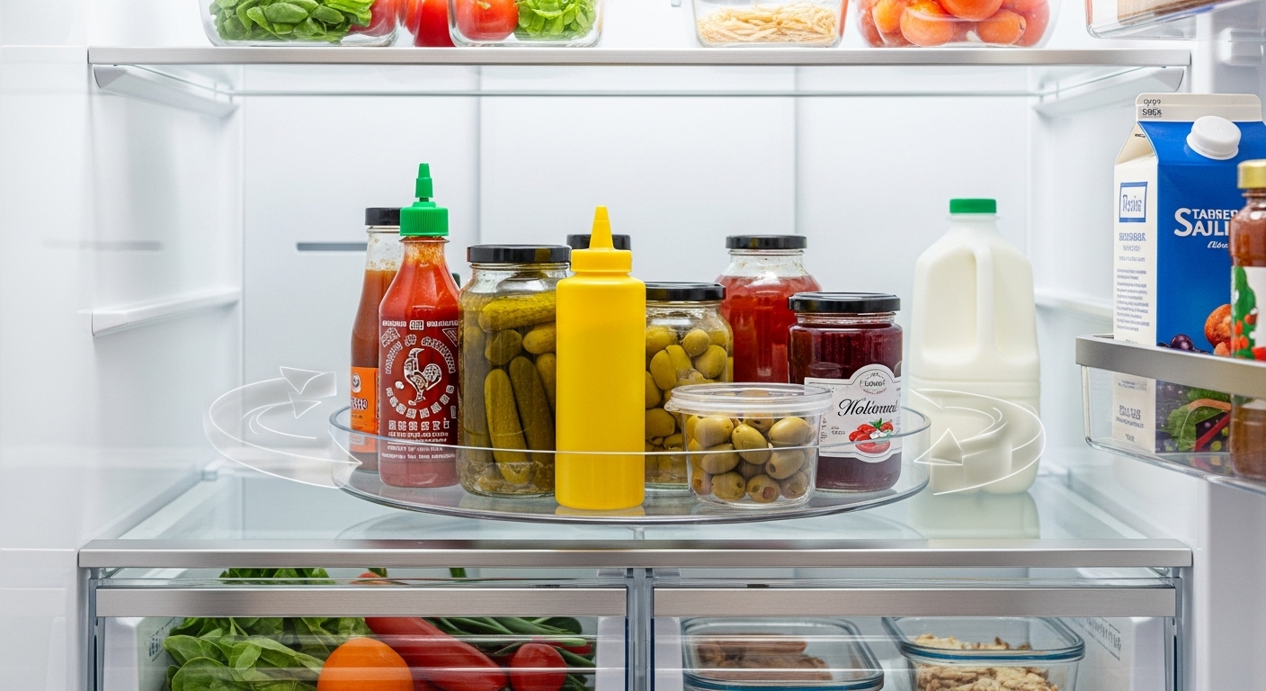 Lazy Susan: A Bandeja Giratória que Facilita a Vida na Geladeira - Organização Inteligente e Economia de Energia
