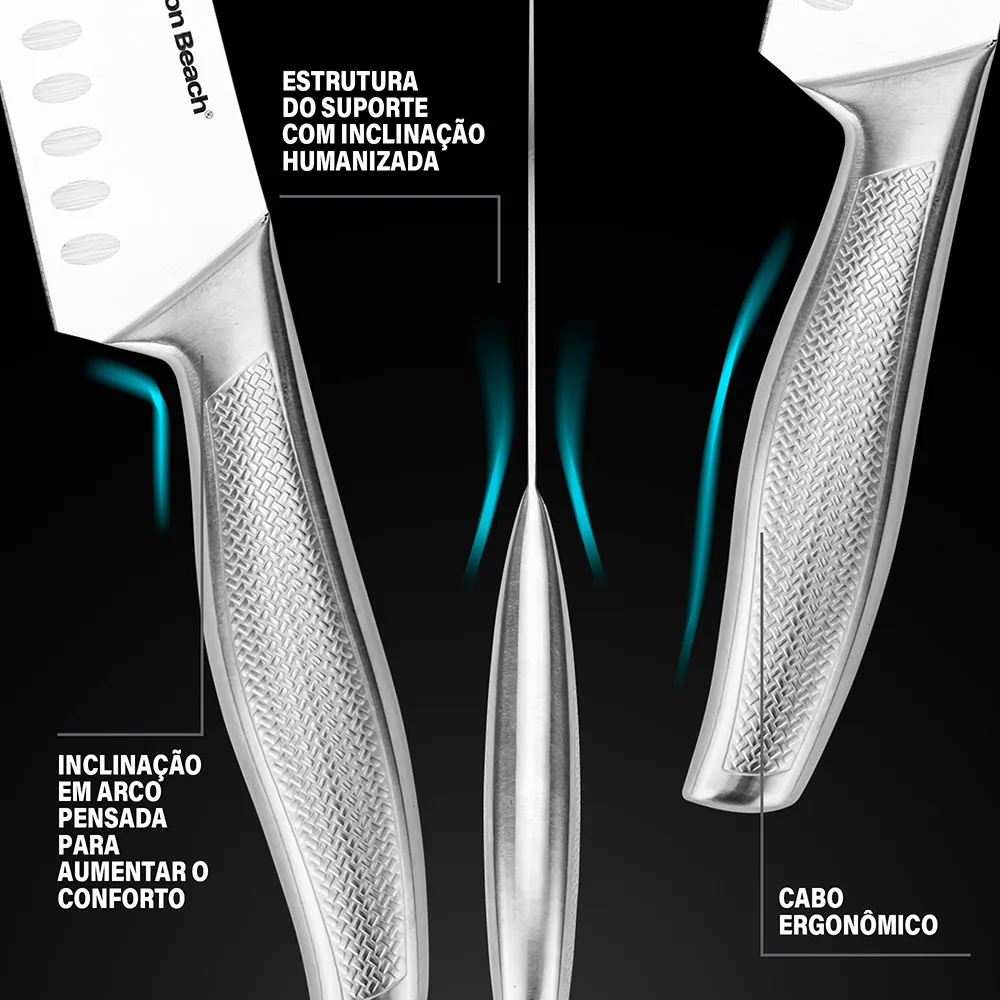 Jogo De Facas Conjunto Inox Com Suporte 15 Peças Hamilton Beach Cutpro - Imagem 2