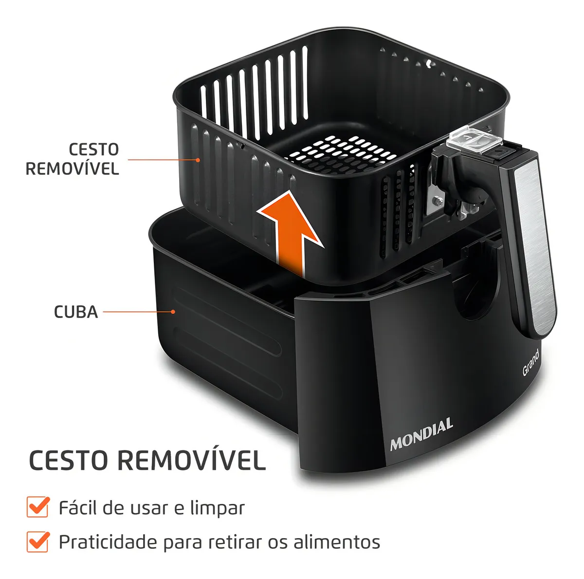 Fritadeira Sem Óleo Air Fryer 5L Mondial 1900W - AFN-50-BI - Imagem 3