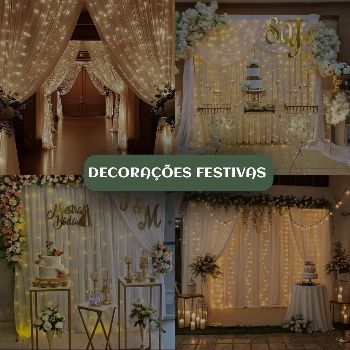 Cortina 3x3m Pisca Pisca 300 Leds Bivolt Decoração De Natal Branco Quente - Imagem 4