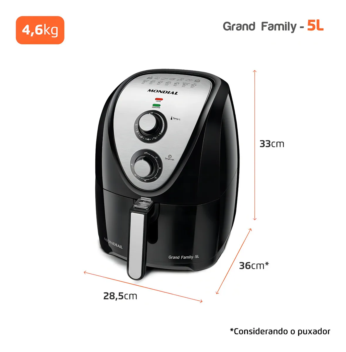 Fritadeira Sem Óleo Air Fryer 5L Mondial 1900W - AFN-50-BI - Imagem 2