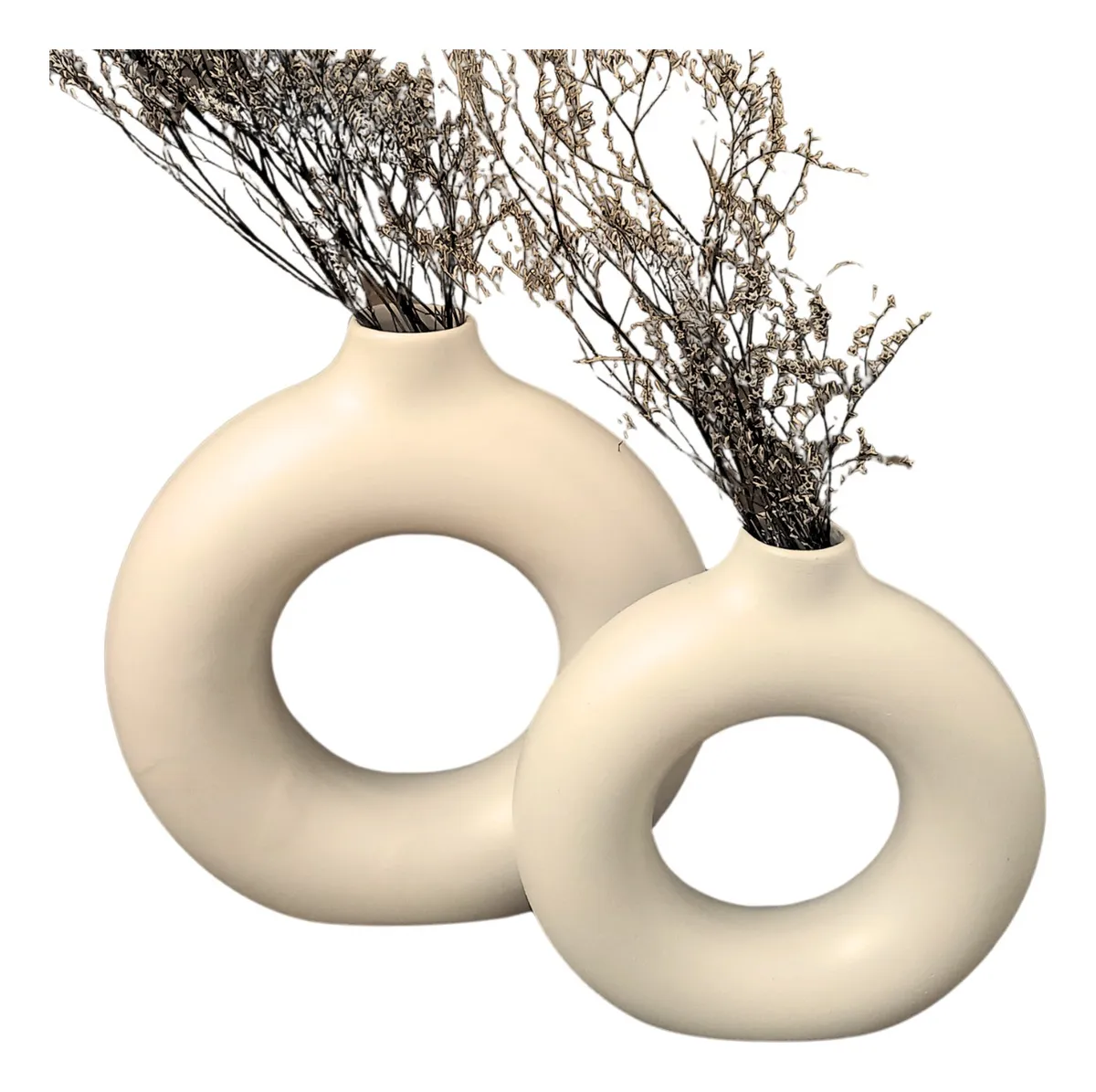 Dupla De Vaso Redondo Para Arranjos Decoração Sala E Casa - Imagem 3