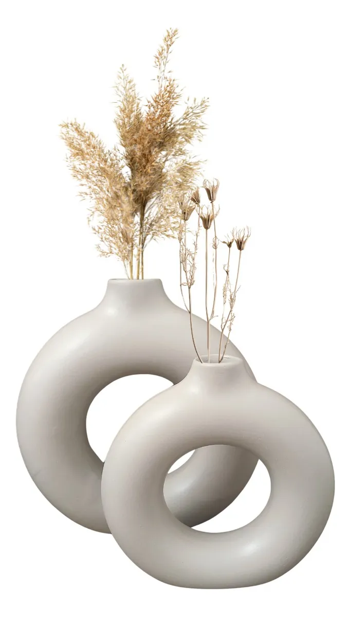 Dupla De Vaso Redondo Para Arranjos Decoração Sala E Casa - Imagem 4