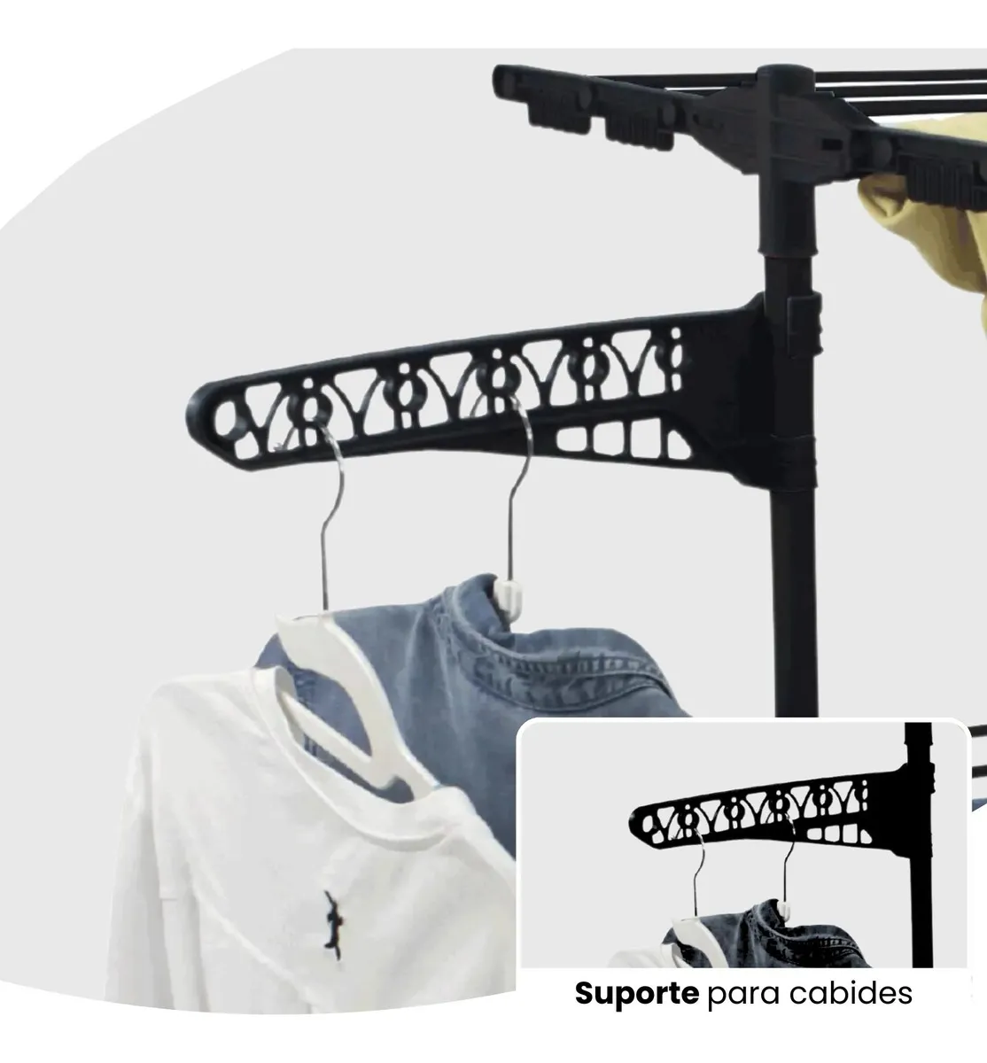 Varal De Chão Grande Varal De Roupas 3 Andares Dobrável Kontuz Home - Imagem 2