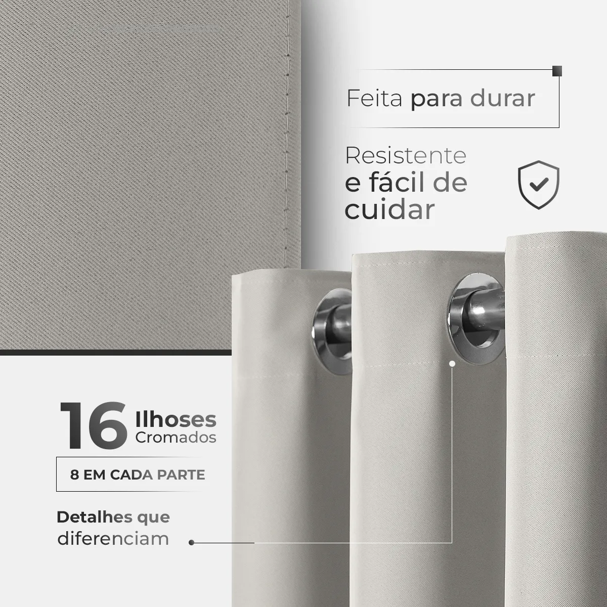 Cortina Blackout Tecido Grosso 2,80x2,30 Porta Sala Quarto - Imagem 4