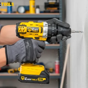 Furadeira E Parafusadeira De Impacto 2 Baterias 2000mah 21v 3/8 Tb-21pkx The Black Tools Com Maleta E Acessorios