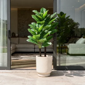 2 Árvore Planta Grande 36 Folhagens Enfeite Sala 130 Cm Verde-escuro